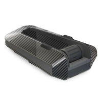 Glossy carbon fiber decal sticker for Cardo Packtalk Edge device, featuring a sleek, textured design by MC Motoparts.