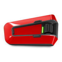 Glossy red vinyl sticker wrap for Cardo Packtalk Edge, solid color series, MC Motoparts decal for customization.