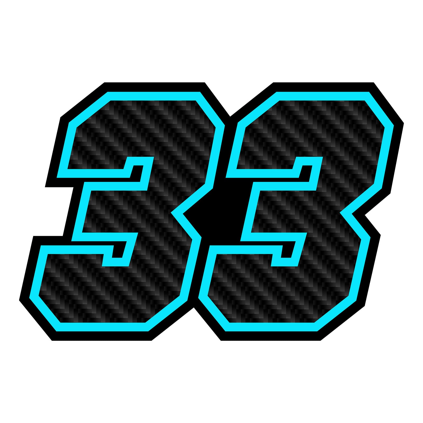 Personalize Custom MX Dirt Bike Motorcycle Racing Number Stickers - Carbon Fiber Style - MC Motoparts