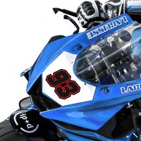 Personalize Custom MX Dirt Bike Motorcycle Racing Number Stickers - Carbon Fiber Style - MC Motoparts