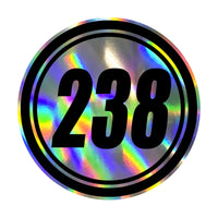 Custom Holographic Racing Number Stickers for Cars (Set of 2) - Inner Circle RCC001