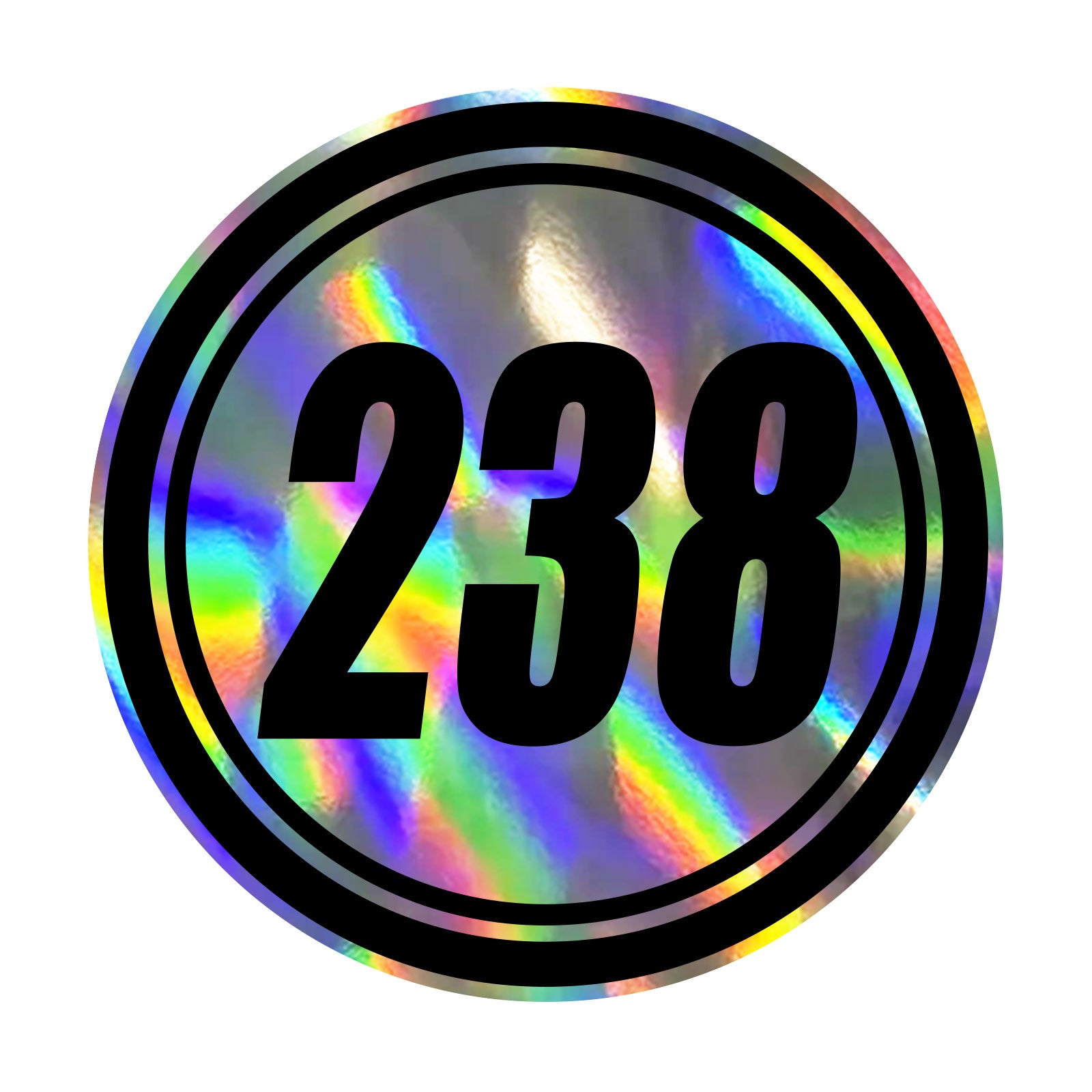Custom Holographic Racing Number Stickers for Cars (Set of 2) - Inner Circle RCC001