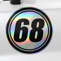 Custom Holographic Racing Number Stickers for Cars (Set of 2) - Inner Circle RCC001