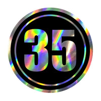 Custom Holographic Racing Number Stickers for Cars (Set of 2) - Inner Black Circle RCC002