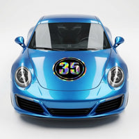 Custom Holographic Racing Number Stickers for Cars (Set of 2) - Inner Black Circle RCC002