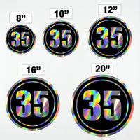 Custom Holographic Racing Number Stickers for Cars (Set of 2) - Inner Black Circle RCC002