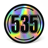 Custom Holographic Racing Number Stickers for Cars (Set of 2) - Prism Circle RCC004