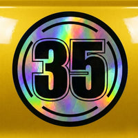 Custom Holographic Racing Number Stickers for Cars (Set of 2) - Prism Circle RCC004
