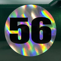 Custom Holographic Racing Number Stickers for Cars (Set of 2) - Basic Circle RCC006