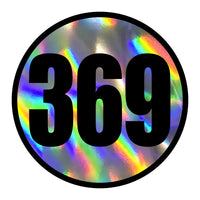 Custom Holographic Racing Number Stickers for Cars (Set of 2) - Vintage Black Outline Circle RCC006B