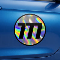 Custom Holographic Racing Number Stickers for Cars (Set of 2) - Vintage Black Outline Circle RCC006B