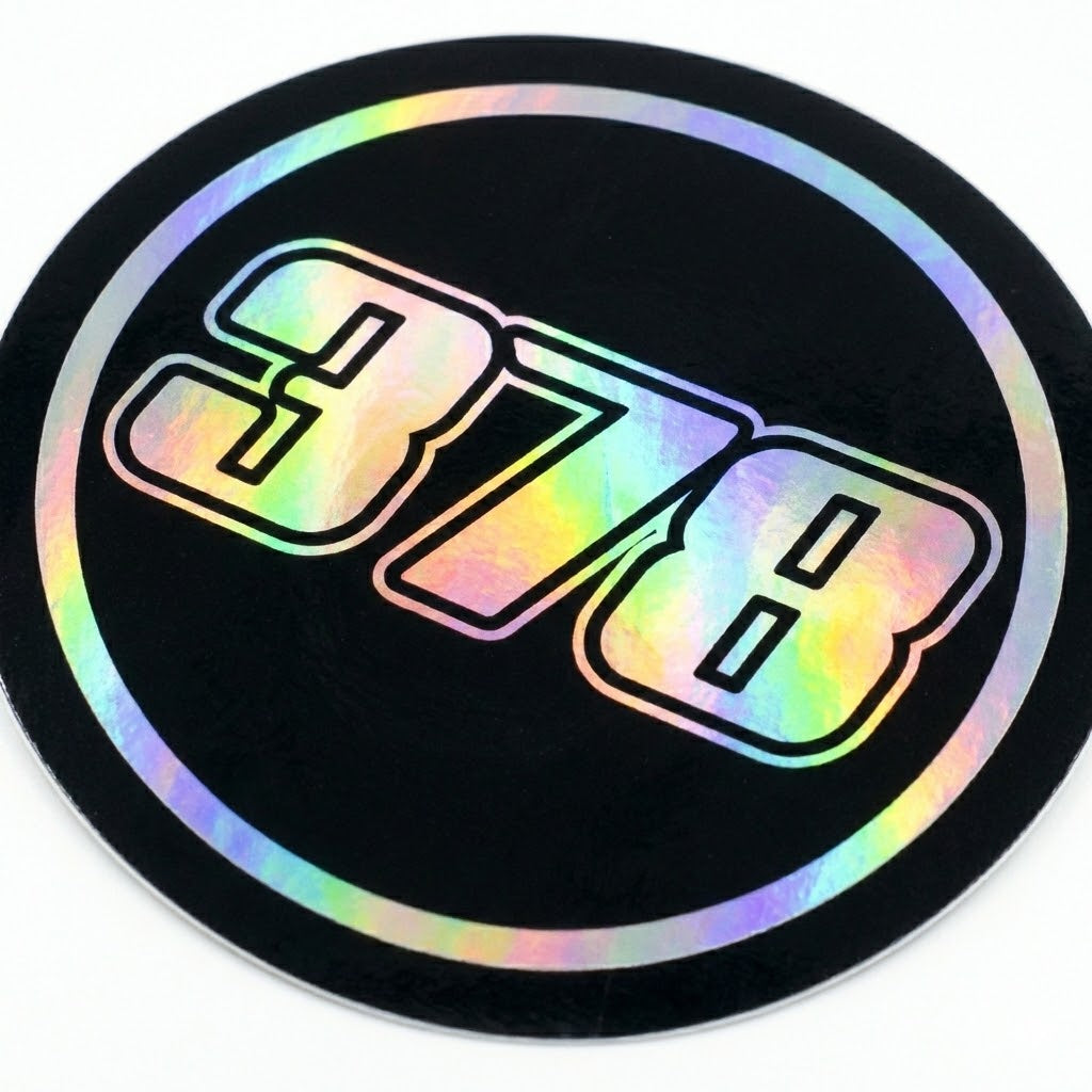 Custom Holographic Racing Number Stickers for Cars (Set of 2) - Most Black Circle RCC008