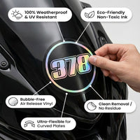Custom Holographic Racing Number Stickers for Cars (Set of 2) - Most Black Circle RCC008