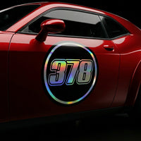 Custom Holographic Racing Number Stickers for Cars (Set of 2) - Most Black Circle RCC008