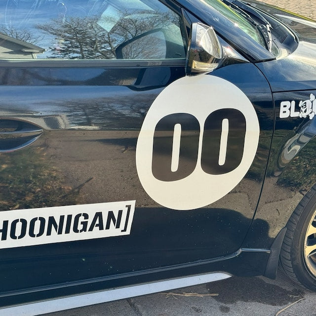 Personalize Custom Race Car Sticker Decals - Circle Number Car Sticker - MC Motoparts