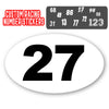 Personalize Custom Race Car Sticker Decals 2pcs - Oval Number Car Sticker