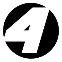 Pair of black hollow racing number decals with cut-out font style, designed for race cars by MC Motoparts, style B.