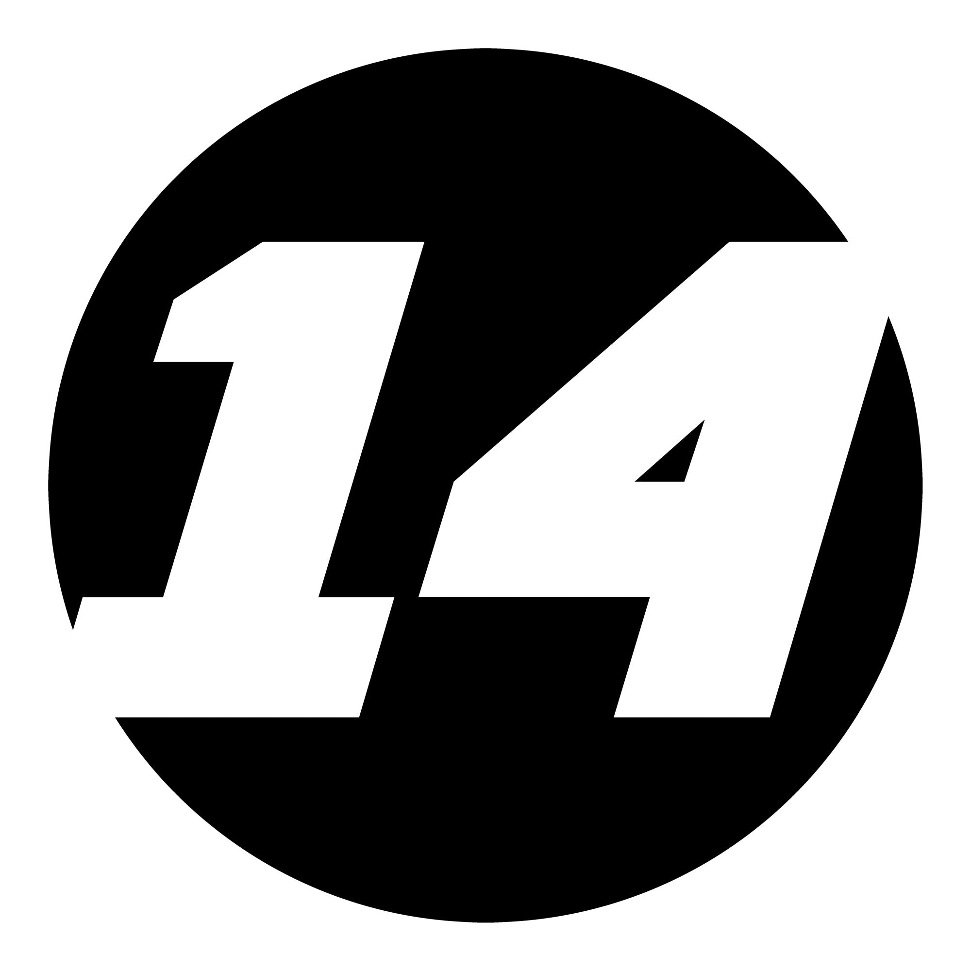Pair of solid black hollow racing numbers decals with cut-out font for car racing, designed by MC Motoparts.