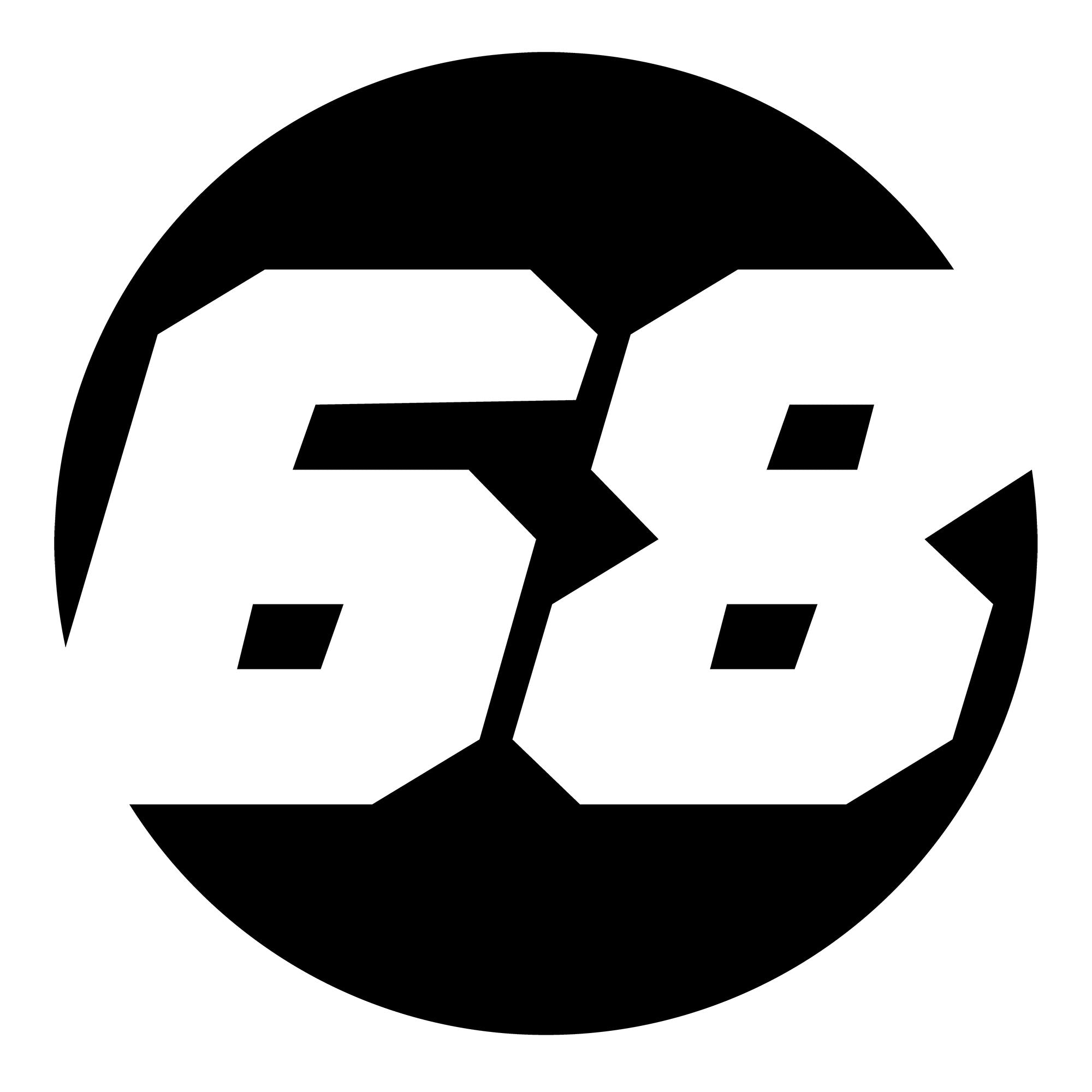 Pair of black hollow racing numbers decals with cut-out font, designed for race cars, by MC Motoparts, style B.