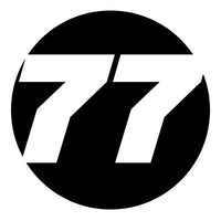 Pair of black custom hollow racing number decals for cars, featuring show-through style, from MC Motoparts, on a white background.