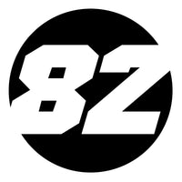 Pair of black hollow racing numbers decals for cars, featuring show-through style, designed by MC Motoparts for race car customization.