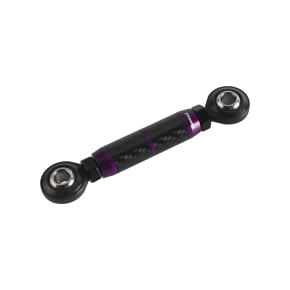 Carbon fiber CNC mid-control adjustable shifter linkage for Harley Softail, Dyna, FXR, Low Rider, Street Bob, FXLR, and FXBR models.