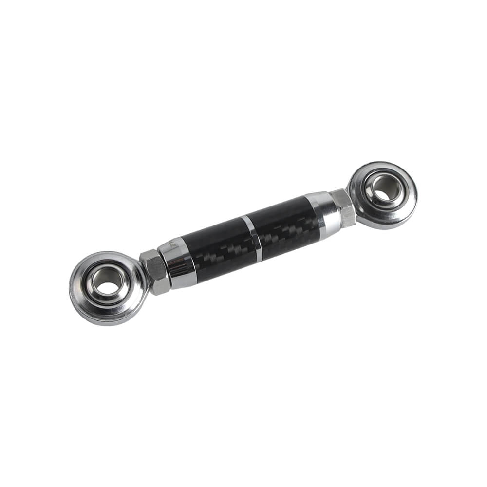 Carbon fiber CNC mid-control adjustable shifter linkage for Harley Softail, Dyna, FXR, Low Rider, Street Bob, and more by Pazoma.