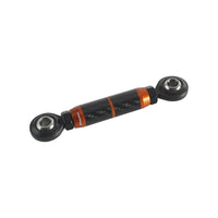 Carbon fiber CNC mid-control adjustable shifter linkage for Harley Softail, Dyna, FXR, Low Rider, Street Bob, and FXLR models.