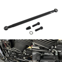 Carbon fiber adjustable Harley shifter linkage for Touring and Softail models, CNC billet aluminum, no-slop shifting, Pazoma brand.