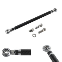 Carbon fiber adjustable Harley shifter linkage by Pazoma for touring and Softail models, CNC billet aluminum with no-slop shifting.