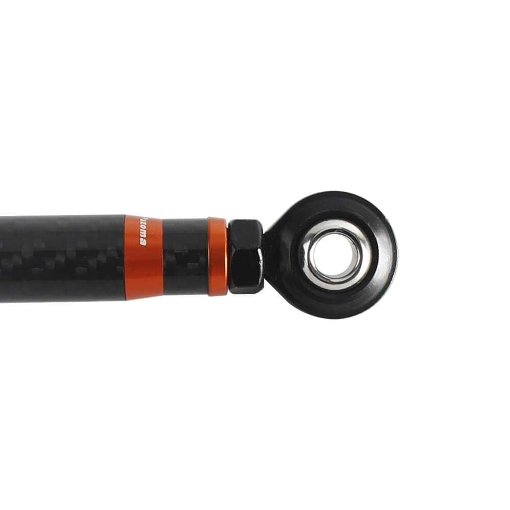 Carbon fiber adjustable clutch shifter linkage for Harley Touring and Softail, Pazoma CNC billet aluminum shift rod with no-slop shifting.