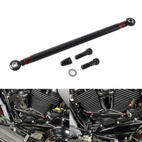 Carbon fiber adjustable Harley shifter linkage for Touring and Softail models, CNC billet aluminum, no-slop shifting, Pazoma brand.