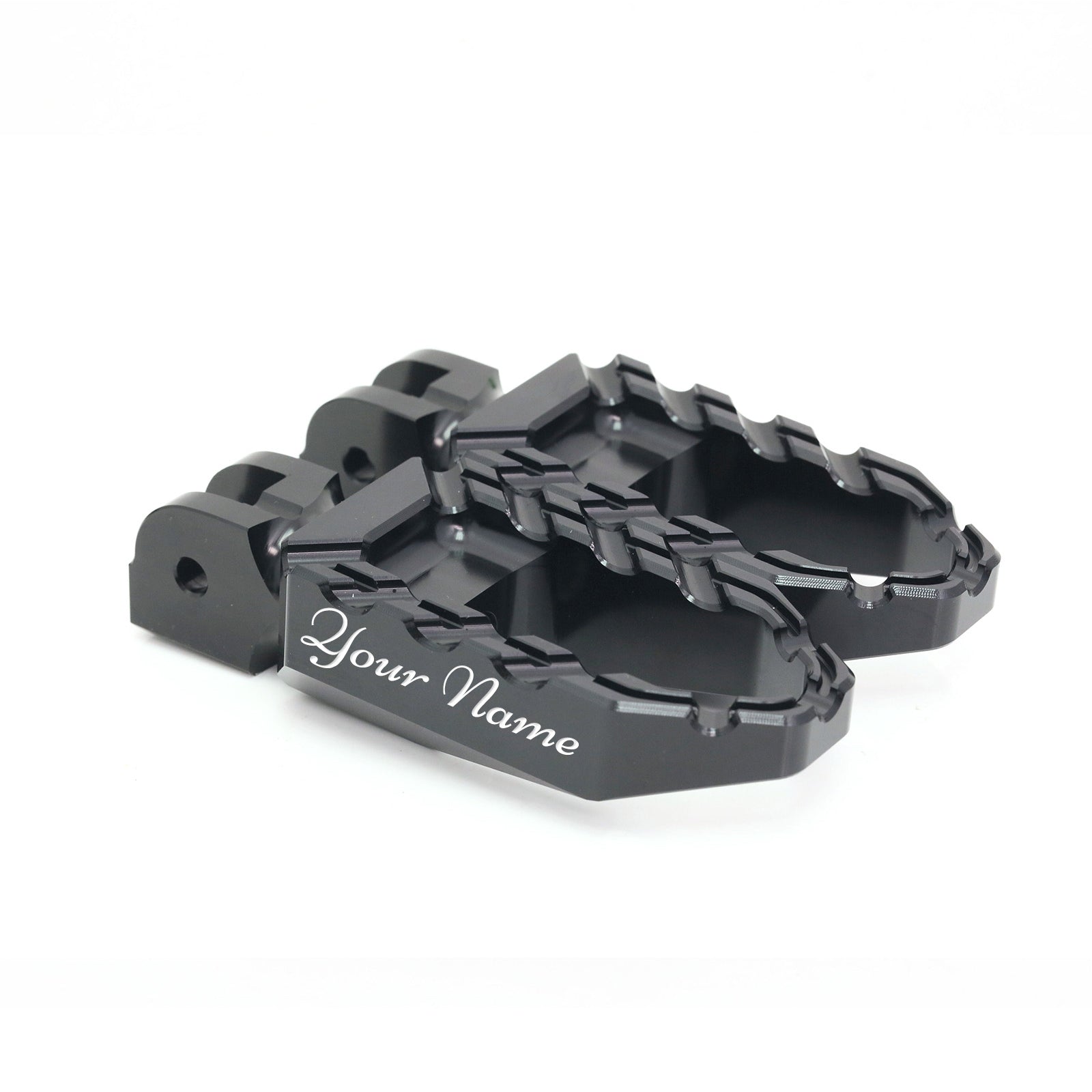 MC Motoparts Custom Engraved Name BUZZ FRONT Wide Foot Pegs - Personlization Footpegs - MC Motoparts