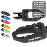 MC Motoparts Custom Engraved Name BUZZ FRONT Wide Foot Pegs - Personlization Footpegs - MC Motoparts