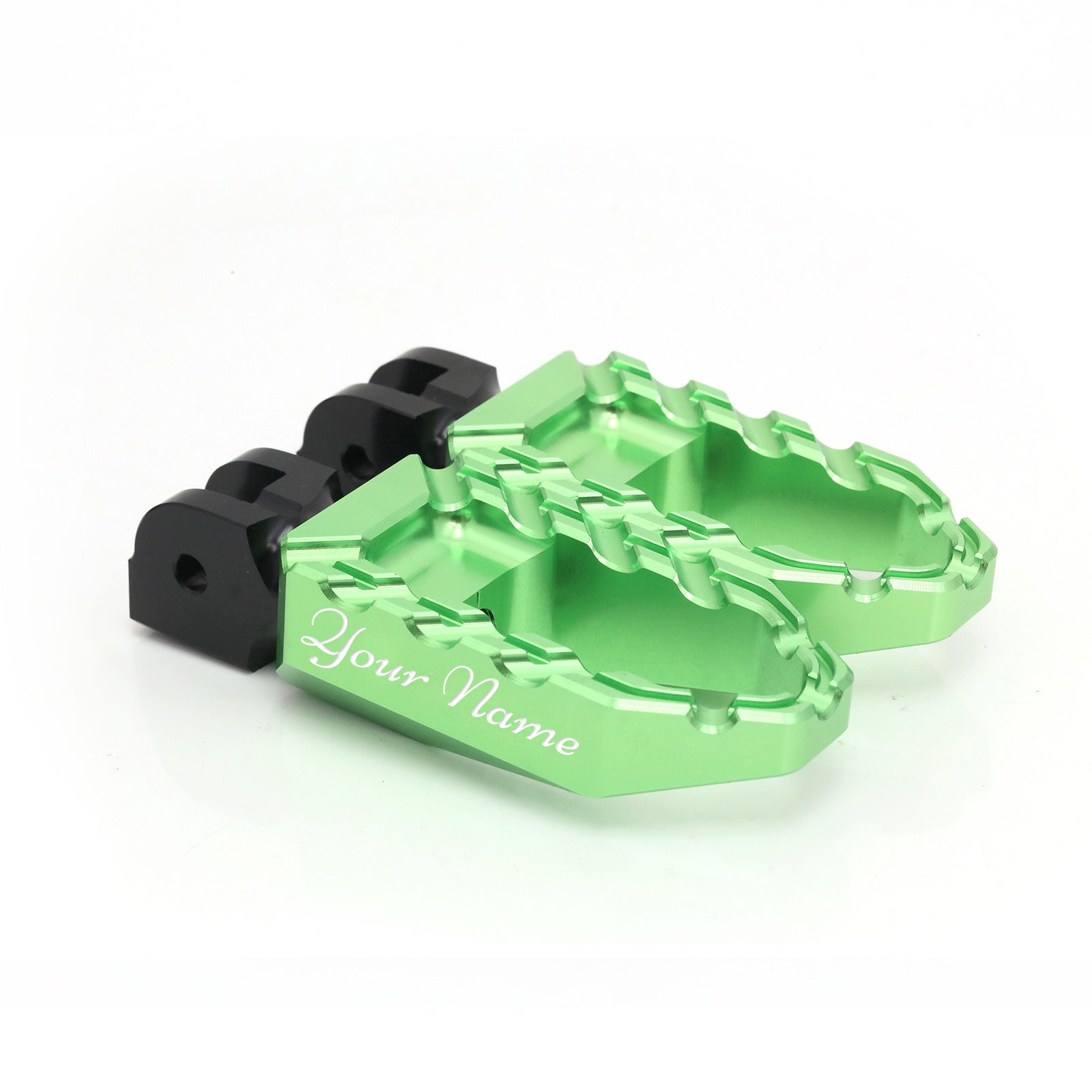 MC Motoparts Custom Engraved Name BUZZ FRONT Wide Foot Pegs - Personlization Footpegs - MC Motoparts