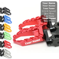 MC Motoparts Custom Engraved Name BUZZ FRONT / REAR Lowering Wide Foot Pegs - Personlization Footpegs - MC Motoparts