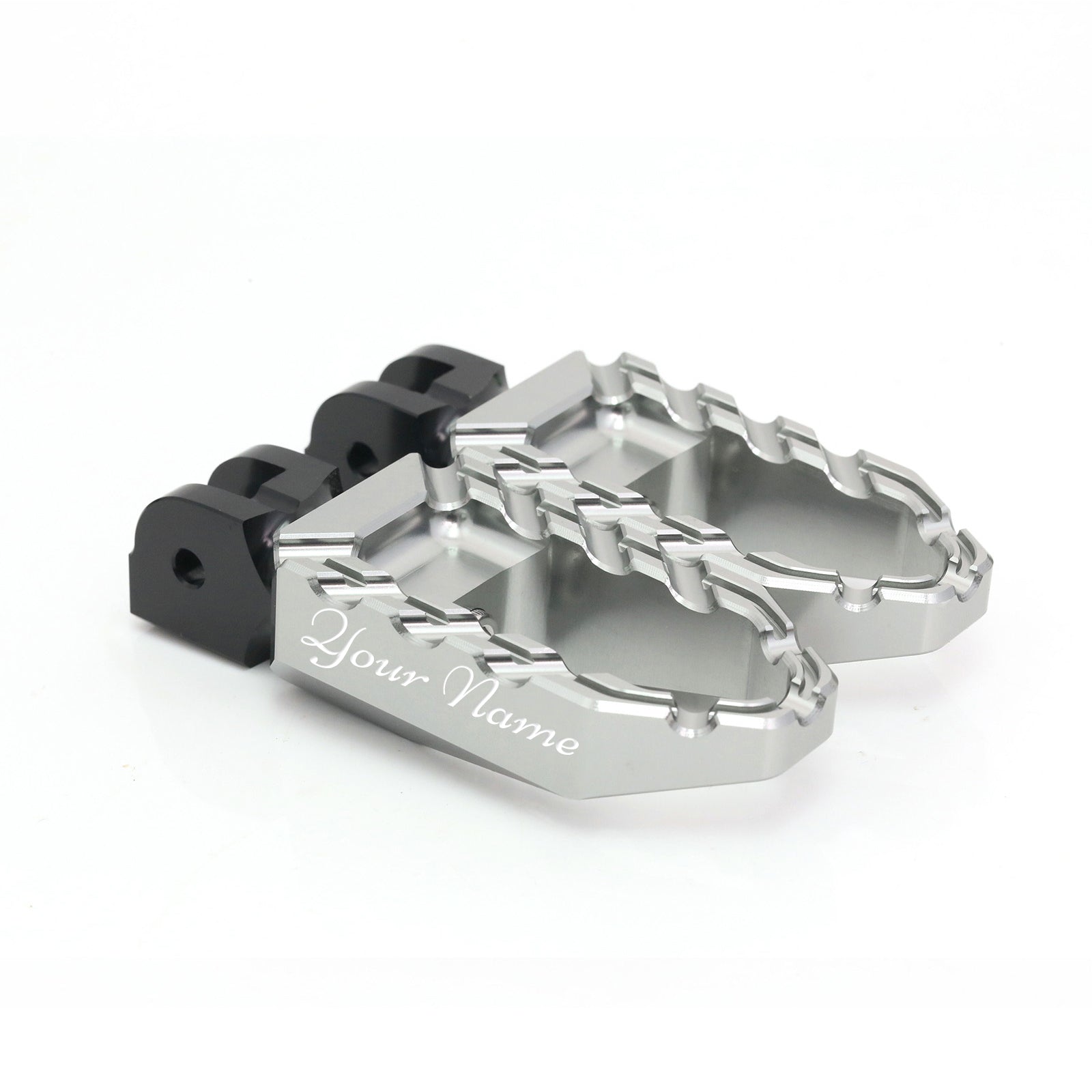 MC Motoparts Custom Engraved Name BUZZ FRONT Wide Foot Pegs - Personlization Footpegs - MC Motoparts