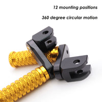 {Front}  Fits Kawasaki ZX-4RR 4R ZX-25R Ninja 1000 40mm Adjustable POLE Foot Pegs - MC Motoparts