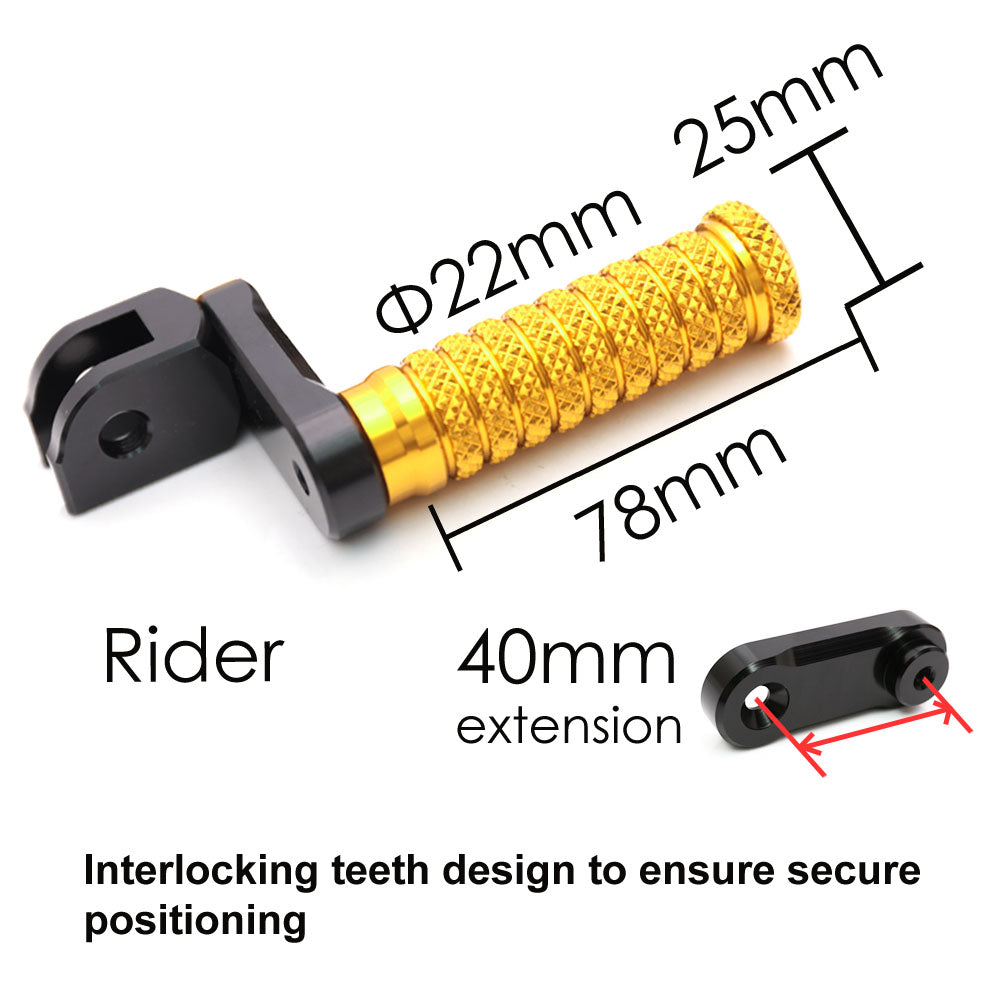 {Front}  Fits Yamaha XVS250 XVS400 Virago 250 40mm Lowering POLE Foot Pegs - MC Motoparts