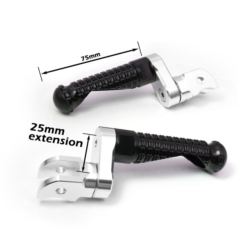 {Front}  Fits Yamaha XVS250 XVS400 Virago 250 M-PRO 25mm Adjustable Foot Pegs - MC Motoparts