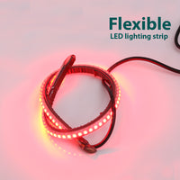 15cm MC Motoparts AMP-Z rear LED turn signal brake light strip with smoke cover, signal light strip for motorcycle or vehicle.
