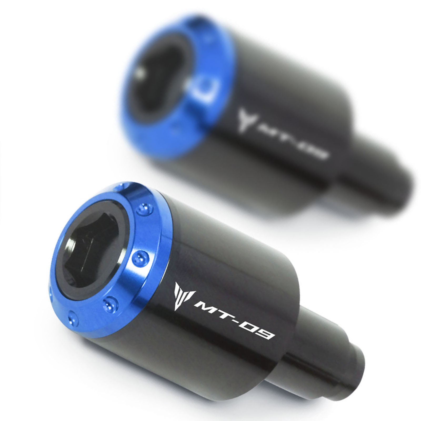 Fit Yamaha MT-09 FZ-09 Tracer 13-23 Engraved Logo ATOM Bar Ends - MC Motoparts