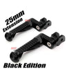 {Front}  Fits Moto Guzzi V9 V7 V100 BLACK SHADOW 25mm Extension Foot Pegs - MC Motoparts