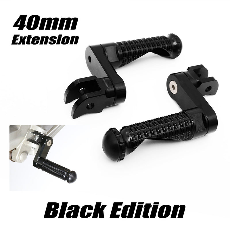{Front}  Fits Moto Guzzi V9 V7 V100 BLACK SHADOW 40mm Extension Foot Pegs - MC Motoparts