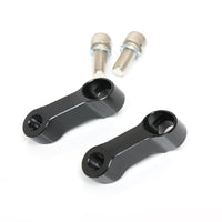 Black CNC mirror extender and riser for Honda NC750X, CRF1000L, and Rebel motorcycles, enhancing rear view visibility.