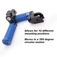 {Front}  Fits Moto Guzzi V9 V7 V100 25mm Adjustable POLE Foot Pegs - MC Motoparts