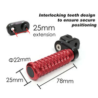 {Front}  Fits Yamaha XVS250 XVS400 Virago 250 25mm Extension POLE Foot Pegs - MC Motoparts