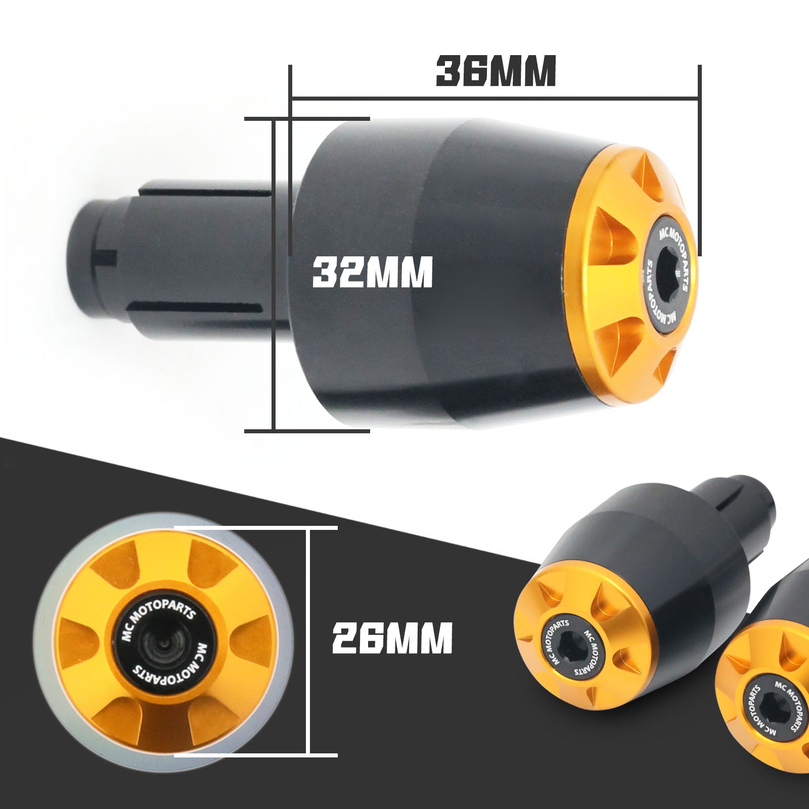 Fit Honda VTR250 VTX1300 X-ADV 750 STORM CNC Bar Ends - MC Motoparts