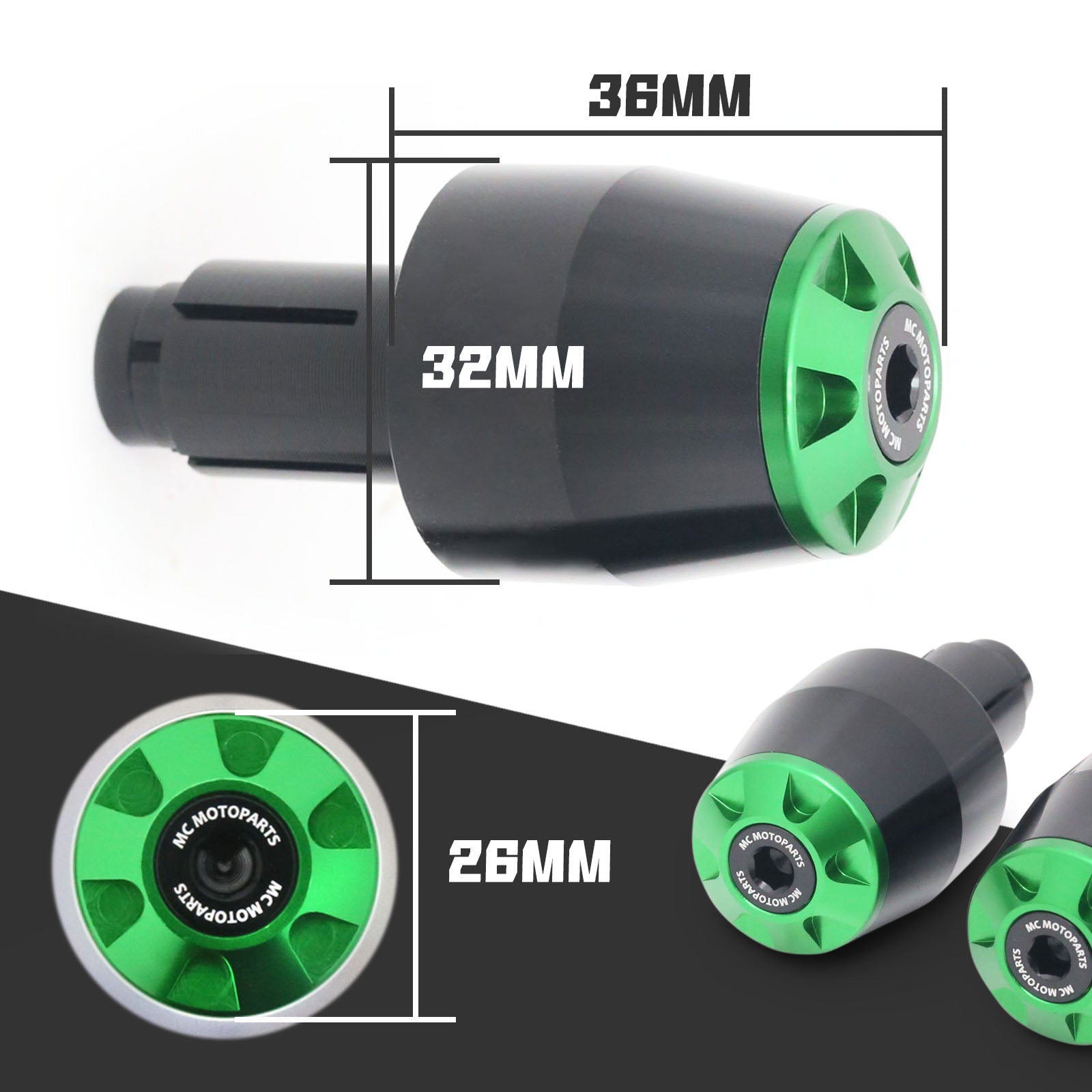 Fit Honda Grom 125 NC 750 Integra STORM CNC Bar Ends - MC Motoparts