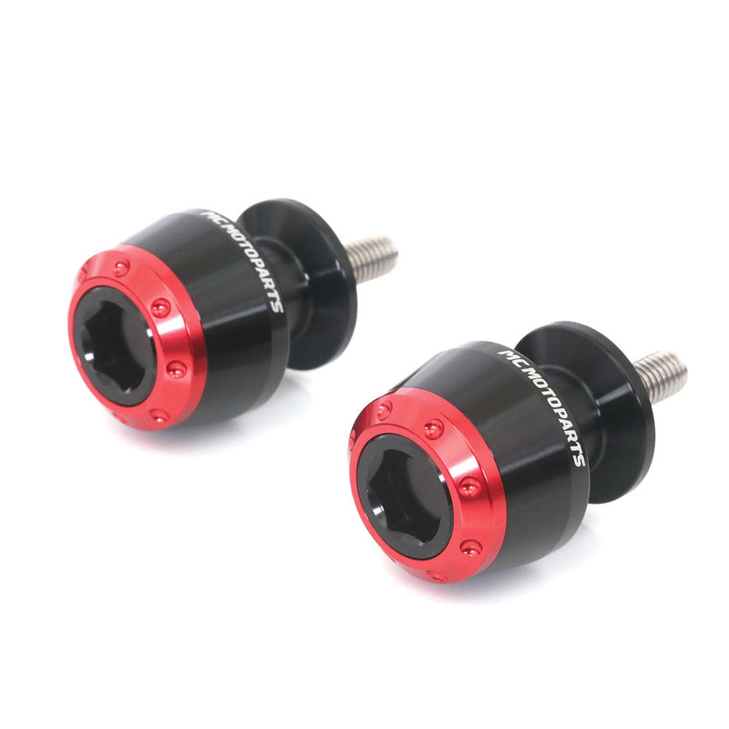 Fits Aprilia Tuono V4 1100 Shiver 900 ATOM 6mm Paddock Stand Swingarm Spools - MC Motoparts